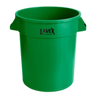 Lavex Janitorial 20 Gallon Green Round Commercial Trash Can / Ingredient Bin