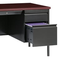 Hirsh Industries 20108 Black / Walnut Left Corner Pedestal Desk Kit