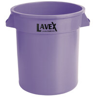Lavex Janitorial 10 Gallon Purple Round Commercial Trash Can / Ingredient Bin