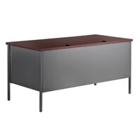 Hirsh Industries 20102 Charcoal / Mahogany Double Pedestal Desk - 60 inch x 30 inch x 29 1/2 inch