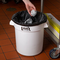 Lavex Janitorial 10 Gallon White Round Commercial Trash Can