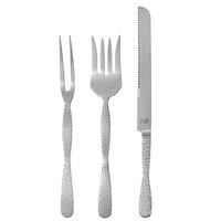 American Metalcraft 3-Piece Hammered Stainless Steel Carving Utensils Set