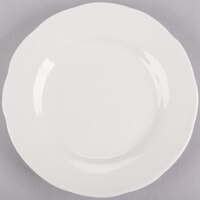 Choice 6 3/8 inch Ivory (American White) Scalloped Edge Stoneware Plate - 36/Case