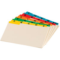 Oxford 04635EE 4 inch x 6 inch A - Z Assorted Color Index Card Guide