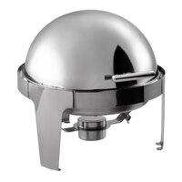 Acopa Supreme 6.5 Qt. Round Chrome Accent Roll Top Chafer