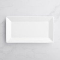 Acopa 13 inch x 7 1/4 inch Bright White Rectangular Porcelain Platter - 12/Case