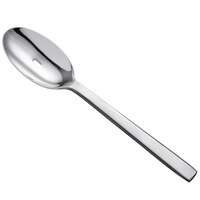 Oneida B449SPTF Chef's Table Satin 9 inch 18/0 Stainless Steel Heavy Weight Pierced / Slotted / PCD Serving Spoon - 12/Case