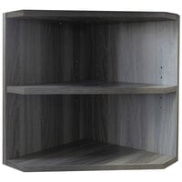 Safco MNPOLGS Medina Gray Steel Laminate Two Open Compartment Corner Hutch Support - 15" x 15" x 20"