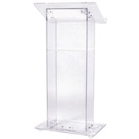Oklahoma Sound 401S Clear Acrylic Square Lectern with Shelf