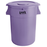 Lavex Janitorial 44 Gallon Purple Round Commercial Trash Can and Lid
