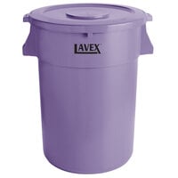 Lavex 44 Gallon Purple Round Commercial Trash Can and Lid