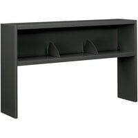HON 386560NS 38000 Series Charcoal Steel Stack-On Open Shelf Hutch - 60 inch x 13 1/2 inch x 34 3/4 inch