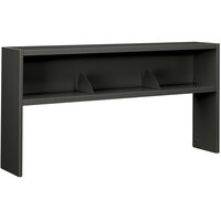 HON 386572NS 38000 Series Charcoal Steel Stack-On Open Shelf Hutch - 72 inch x 13 1/2 inch x 34 3/4 inch