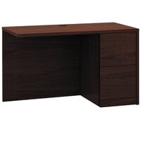 HON 105905RNN 10500 Series 48" x 24" x 29 1/2" Mahogany Laminate "L" Right Full Height Pedestal Workstation Return