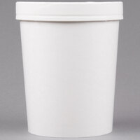 Huhtamaki 71846 32 oz. Double-Wall Poly White Paper Food Cup with Vented Paper Lid - 250/Case