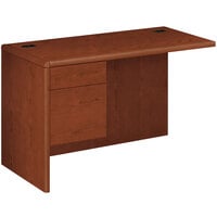 HON 10716LCO 10700 Series 48" x 24" x 29 1/2" Cognac Laminate "L" Left 3/4 Height Pedestal Workstation Return