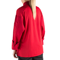 Mercer Culinary Millennia Air® M60017 Unisex Red Customizable Long Sleeve Cook Jacket with Full Mesh Back - XL