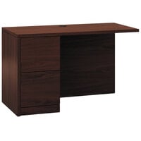 HON 105906LNN 10500 Series 48" x 24" x 29 1/2" Mahogany Laminate "L" Left Full Height Pedestal Workstation Return