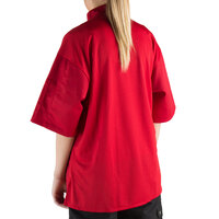 Mercer Culinary Millennia Air® Unisex Red Customizable Short Sleeve Cook Jacket with Full Mesh Back M60019RD - 5X