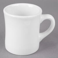 Tuxton BPM-090B 9 oz. Porcelain White China Diner Mug - 24/Case