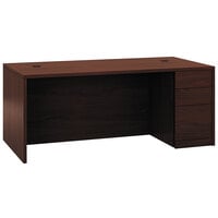 HON 105895RNN 10500 Series 72" x 36" x 29 1/2" Mahogany Laminate "L" Right Full Height Pedestal Desk