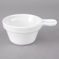 Tuxton BPS-100M 10 oz. Porcelain White China Soup Cup with Handle - 24/Case