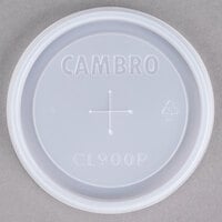 Cambro CL900P Disposable Translucent Lid with Straw Slot for Tumblers - 1000/Case
