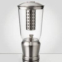 Tablecraft 7515 1.25 Gallon Stainless Steel / Tritan Beverage Dispenser with Infuser / Ice Core