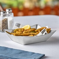 Tablecraft 20009 Better Burger 5 inch x 7 1/2 inch Stainless Steel Serving Basket