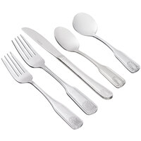 Acopa Atglen 18/0 Stainless Steel Medium Weight Flatware Set with Service for 12 - 60/Pack