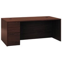 HON 105896LNN 10500 Series 72" x 36" x 29 1/2" Mahogany Laminate "L" Left Full Height Pedestal Desk