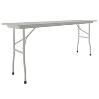 Correll 18 inch x 60 inch Gray Granite Light Duty Melamine Folding Table with Gray Frame
