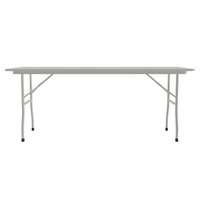 Correll 18 inch x 60 inch Gray Granite Light Duty Melamine Folding Table with Gray Frame