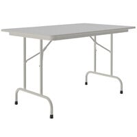 Correll 30 inch x 48 inch Gray Granite Light Duty Melamine Folding Table with Gray Frame