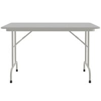 Correll 30 inch x 48 inch Gray Granite Light Duty Melamine Folding Table with Gray Frame
