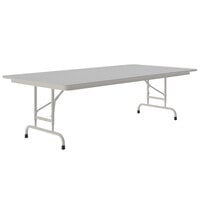 Correll 36" x 72" Gray Granite Light Duty Melamine Adjustable Height Folding Table with Gray Frame