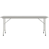 Correll 24 inch x 96 inch Gray Granite Light Duty Melamine Folding Table with Gray Frame