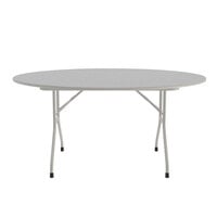 Correll 60 inch Round Gray Granite Light Duty Melamine Folding Table with Gray Frame