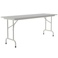 Correll 24 inch x 60 inch Gray Granite Light Duty Melamine Folding Table with Gray Frame