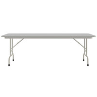 Correll 30 inch x 60 inch Gray Granite Light Duty Melamine Adjustable Height Folding Table with Gray Frame