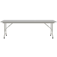 Correll 24 inch x 72 inch Gray Granite Light Duty Melamine Adjustable Height Folding Table with Gray Frame