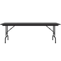 Correll 30 inch x 96 inch Black Granite Light Duty Melamine Adjustable Height Folding Table with Black Frame