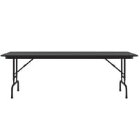 Correll 30" x 96" Black Granite Light Duty Melamine Adjustable Height Folding Table with Black Frame