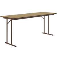 Correll 24 inch x 72 inch Fusion Maple High Pressure Folding Seminar Table with Off-Set Legs
