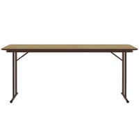Correll 24 inch x 72 inch Fusion Maple High Pressure Folding Seminar Table with Off-Set Legs
