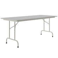 Correll 30" x 60" Gray Granite Light Duty Melamine Folding Table with Gray Frame