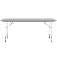 Correll 30 inch x 60 inch Gray Granite Light Duty Melamine Folding Table with Gray Frame
