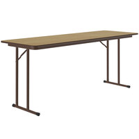 Correll 24" x 96" Fusion Maple High Pressure Folding Seminar Table with Off-Set Legs