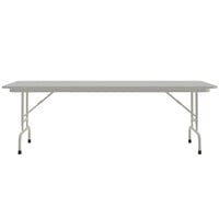 Correll 30 inch x 96 inch Gray Granite Light Duty Melamine Adjustable Height Folding Table with Gray Frame