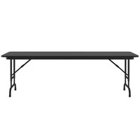 Correll 24 inch x 60 inch Black Granite Light Duty Melamine Adjustable Height Folding Table with Black Frame